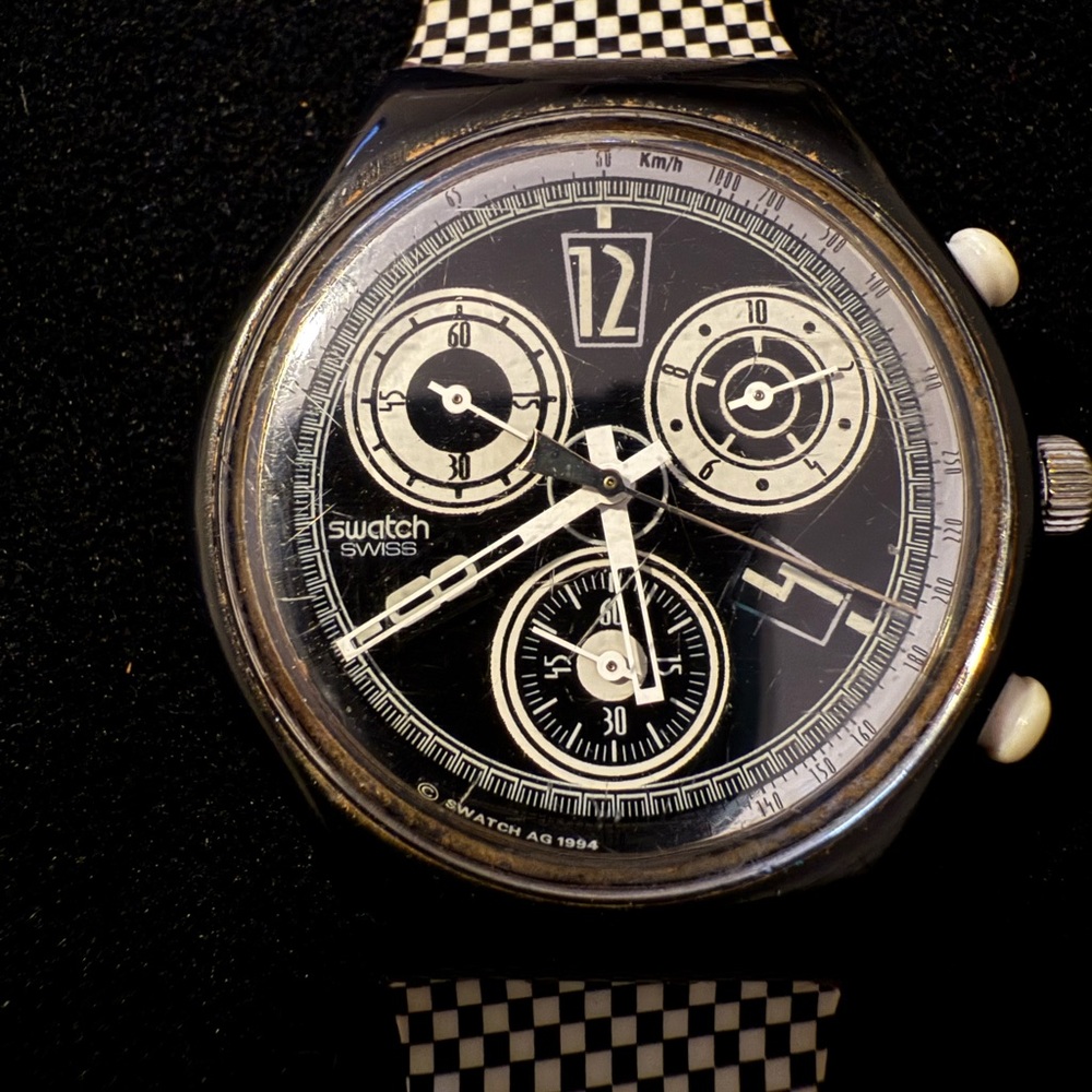 Swatch Monochrome Chronograph Watch